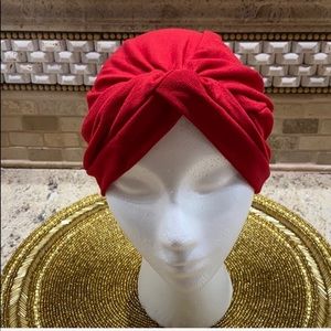 Red Turban Hijab Hair bonnet Chemo cap Cancer hat